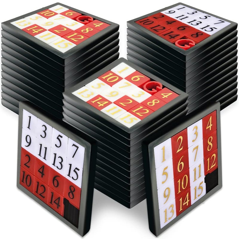 Gamie Slide Puzzles for Kids - Set of 24 Pocket-Sized Hand Puzzle Games  Educational Number Slide Puzzles  Great Party Favors  Goodie Bag Stuffers  Teacher Rewards  and Learning Toys - Image 1